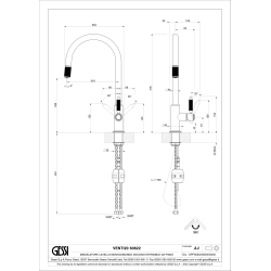 GESSI VENTI20 Bateria jednouchwytowa,  wyciąngana wylewka, Finox (Nikiel szczotkowany)