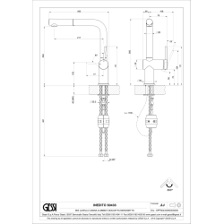 GESSI INEDITO Bateria jednouchwytowa, wyciąngana wylewka, Finox (Nikiel szczotkowany)