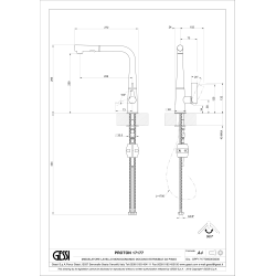 GESSI PROTON Bateria jednouchwytowa, dwufunkcyjna wylewka, Finox (Nikiel szczotkowany)