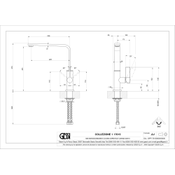 GESSI HELIUM Bateria jednouchwytowa, obrotowa wylewka, Chrom